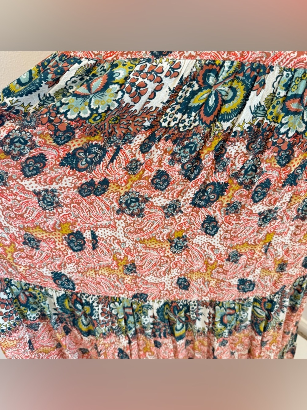 Free People Bohemian Let's Smock About It Floral Maxi Dress Beach Resort XS - Picture 7 of 8
